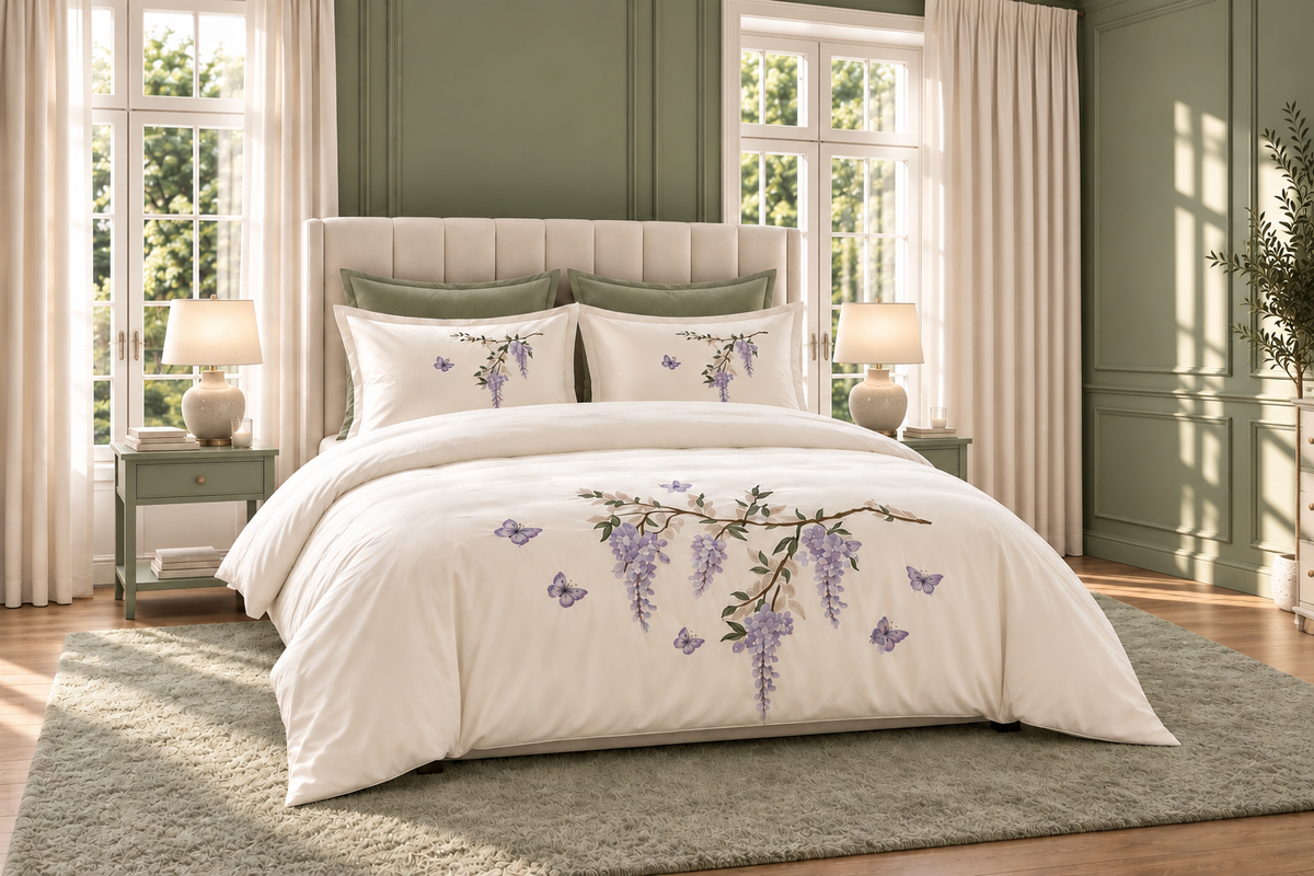 Violette 4 deler sengesett
